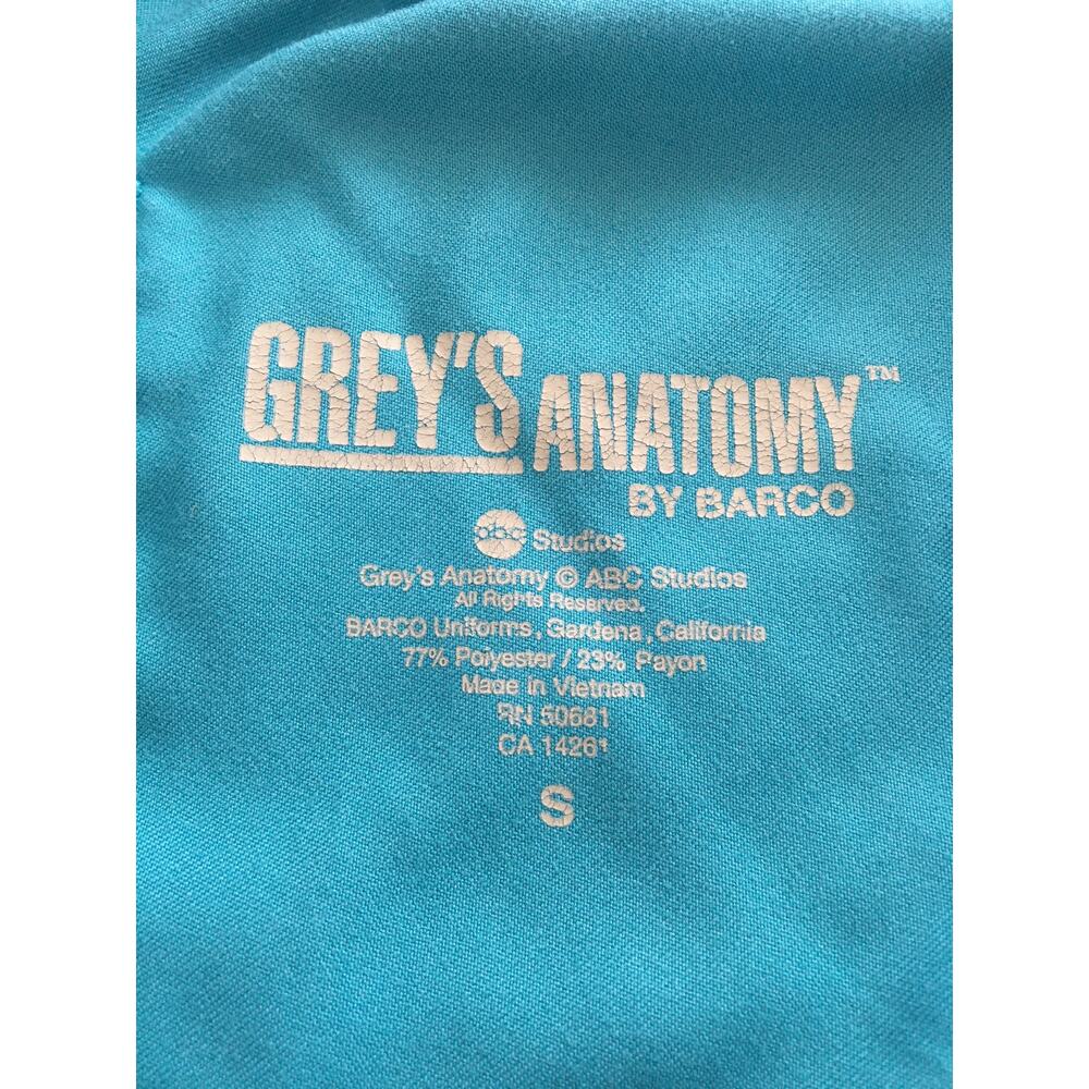 Grey's Anatomy by Barco S Bottoms, Scrub Star M Multicolor Top With Black Piping - Picture 9 of 9